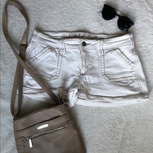 White denim shorts